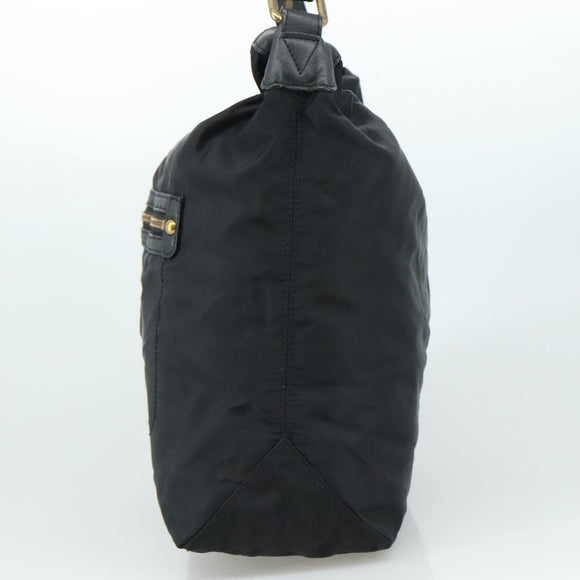 BURBERRY Blue Label Shoulder Bag Nylon Leather 2way Black Auth ti2574