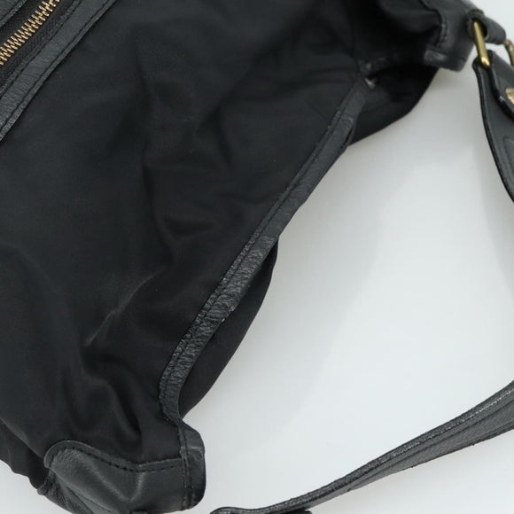 BURBERRY Blue Label Shoulder Bag Nylon Leather 2way Black Auth ti2574