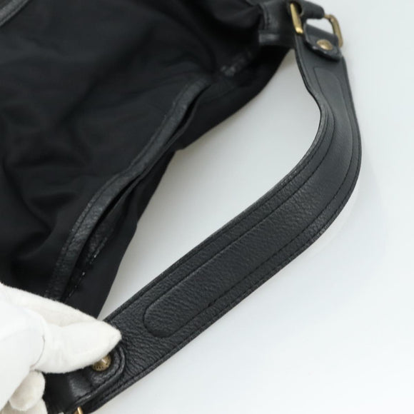 BURBERRY Blue Label Shoulder Bag Nylon Leather 2way Black Auth ti2574