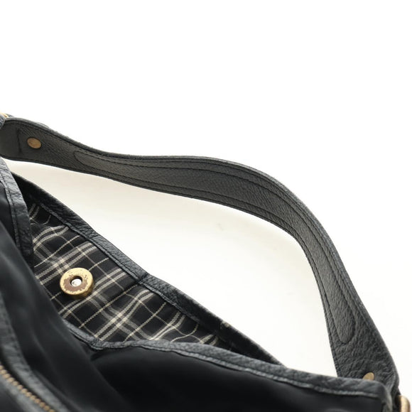 BURBERRY Blue Label Shoulder Bag Nylon Leather 2way Black Auth ti2574