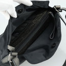 BURBERRY Shoulder Bag Nylon Leather Black Silver Auth ti2577-10