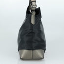 BURBERRY Shoulder Bag Nylon Leather Black Silver Auth ti2577-3