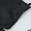 BURBERRY Shoulder Bag Nylon Leather Black Silver Auth ti2577-6