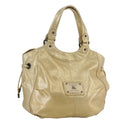 BURBERRY Hand Bag Leather Gold Auth ti2578-1