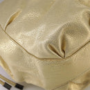 BURBERRY Hand Bag Leather Gold Auth ti2578-12