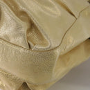 BURBERRY Hand Bag Leather Gold Auth ti2578-13