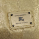 BURBERRY Hand Bag Leather Gold Auth ti2578-14