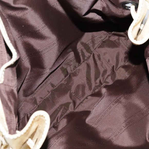 BURBERRY Hand Bag Leather Gold Auth ti2578