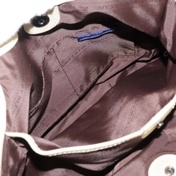 BURBERRY Hand Bag Leather Gold Auth ti2578