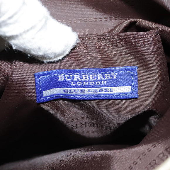 BURBERRY Hand Bag Leather Gold Auth ti2578