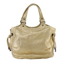 BURBERRY Hand Bag Leather Gold Auth ti2578-3