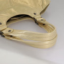 BURBERRY Hand Bag Leather Gold Auth ti2578-7