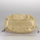BURBERRY Hand Bag Leather Gold Auth ti2578-9