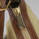 BURBERRY Blue Label Shoulder Bag Nylon Leather Beige Brown Auth ti2579-21