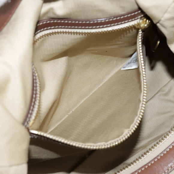 BURBERRY Blue Label Shoulder Bag Nylon Leather Beige Brown Auth ti2579