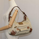 BURBERRY Blue Label Shoulder Bag Nylon Leather Beige Brown Auth ti2579-27