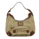 BURBERRY Blue Label Shoulder Bag Nylon Leather Beige Brown Auth ti2579-13