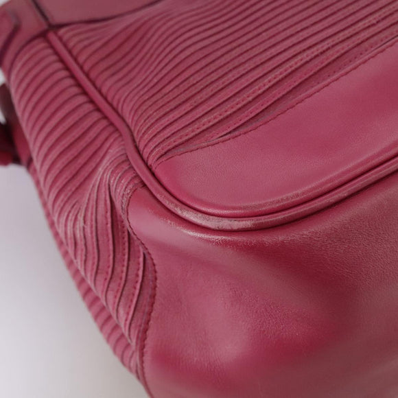 BURBERRY Blue Label Hand Bag Leather Pink Gold Auth ti2580