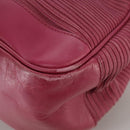 BURBERRY Blue Label Hand Bag Leather Pink Gold Auth ti2580-11