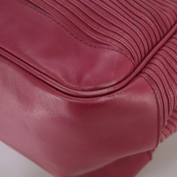 BURBERRY Blue Label Hand Bag Leather Pink Gold Auth ti2580