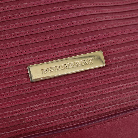 BURBERRY Blue Label Hand Bag Leather Pink Gold Auth ti2580