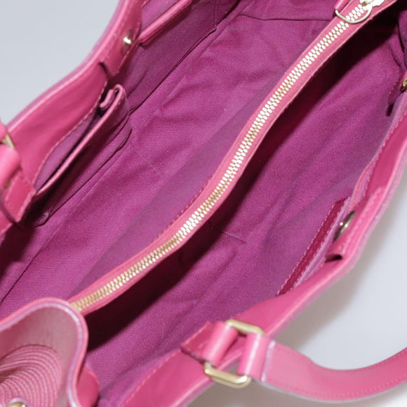 BURBERRY Blue Label Hand Bag Leather Pink Gold Auth ti2580