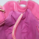 BURBERRY Blue Label Hand Bag Leather Pink Gold Auth ti2580-18