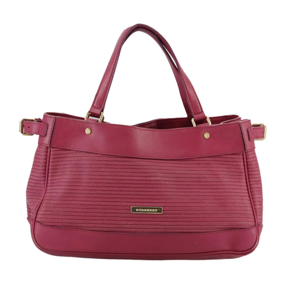 BURBERRY Blue Label Hand Bag Leather Pink Gold Auth ti2580