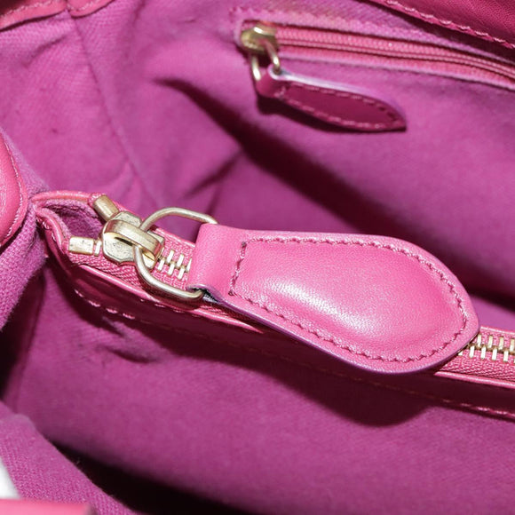 BURBERRY Blue Label Hand Bag Leather Pink Gold Auth ti2580