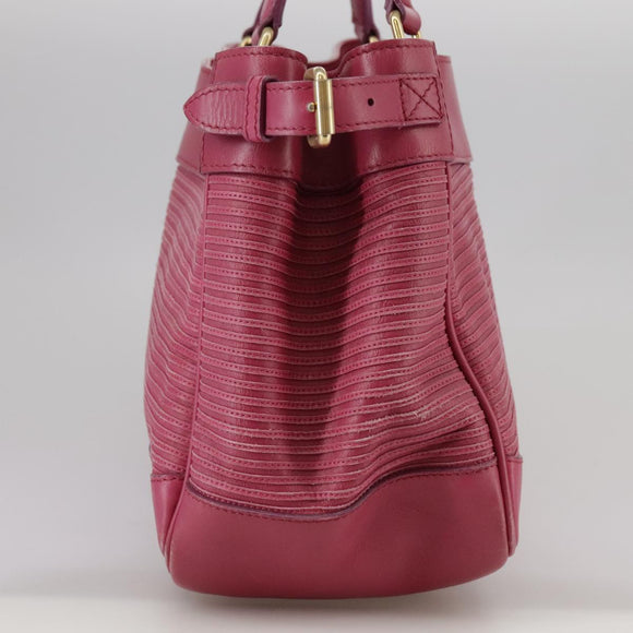 BURBERRY Blue Label Hand Bag Leather Pink Gold Auth ti2580