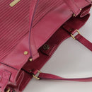 BURBERRY Blue Label Hand Bag Leather Pink Gold Auth ti2580-6