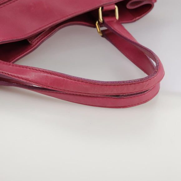 BURBERRY Blue Label Hand Bag Leather Pink Gold Auth ti2580