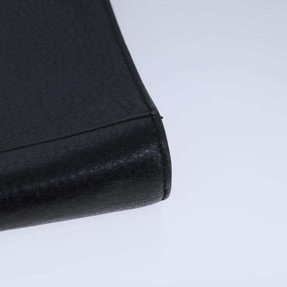 Burberrys Business Bag Leather Black Gold Auth ti2582