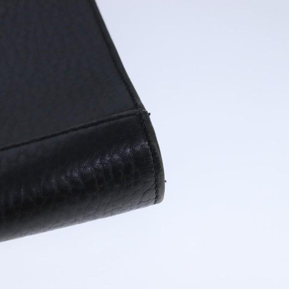 Burberrys Business Bag Leather Black Gold Auth ti2582