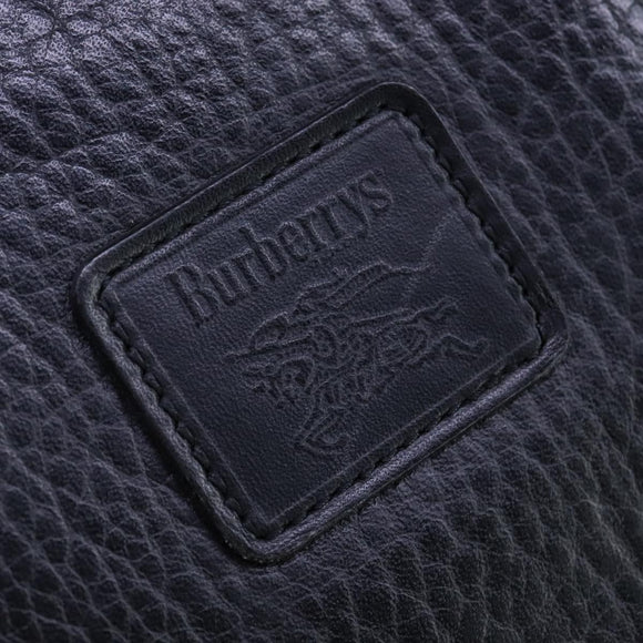 Burberrys Business Bag Leather Black Gold Auth ti2582