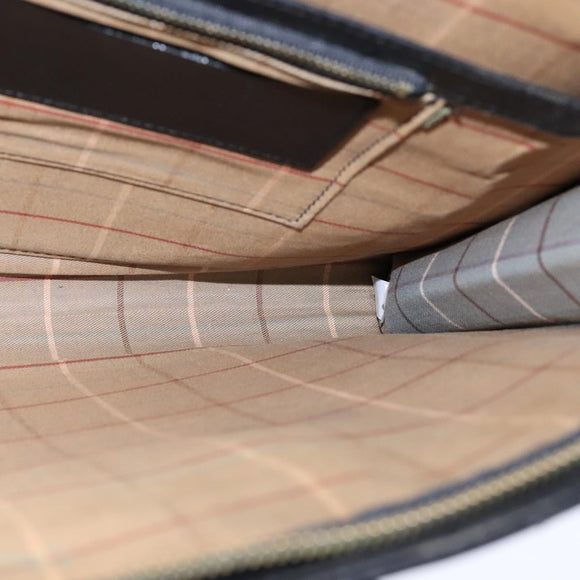 Burberrys Business Bag Leather Black Gold Auth ti2582