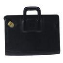 Burberrys Business Bag Leather Black Gold Auth ti2582-13