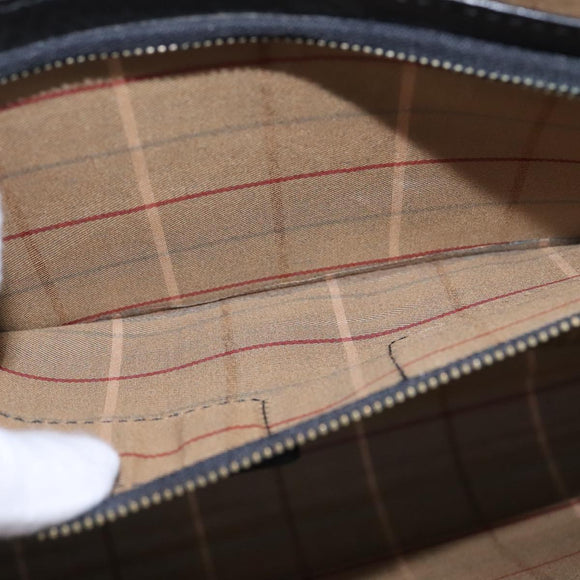 Burberrys Business Bag Leather Black Gold Auth ti2582