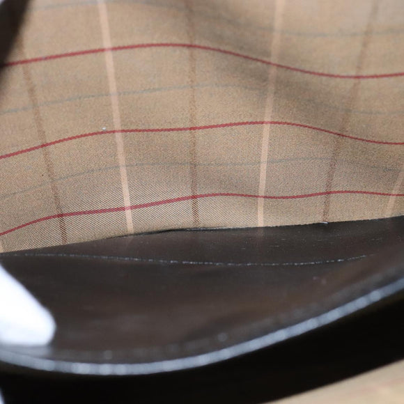 Burberrys Business Bag Leather Black Gold Auth ti2582