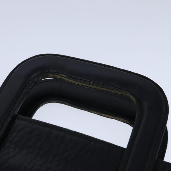 Burberrys Business Bag Leather Black Gold Auth ti2582