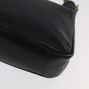 GUCCI Bamboo Hand Bag Leather 2way Black Gold 001 3754 1638 Auth ti2587-9