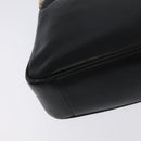 GUCCI Bamboo Hand Bag Leather 2way Black Gold 001 3754 1638 Auth ti2587-14