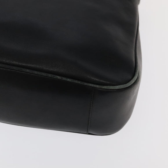 GUCCI Bamboo Hand Bag Leather 2way Black Gold 001 3754 1638 Auth ti2587