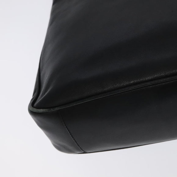 GUCCI Bamboo Hand Bag Leather 2way Black Gold 001 3754 1638 Auth ti2587