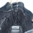 GUCCI Bamboo Hand Bag Leather 2way Black Gold 001 3754 1638 Auth ti2587-17