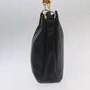 GUCCI Bamboo Hand Bag Leather 2way Black Gold 001 3754 1638 Auth ti2587-3
