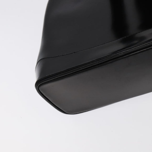 GUCCI Bamboo Shoulder Bag Enamel Black Gold 001 1075 1650 0 Auth ti2593