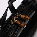 GUCCI Bamboo Shoulder Bag Enamel Black Gold 001 1075 1650 0 Auth ti2593-14