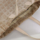 CHANEL New Travel line Tote Bag Nylon Beige CC Auth ti2609-4