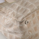 CHANEL New Travel line Tote Bag Nylon Beige CC Auth ti2609-8